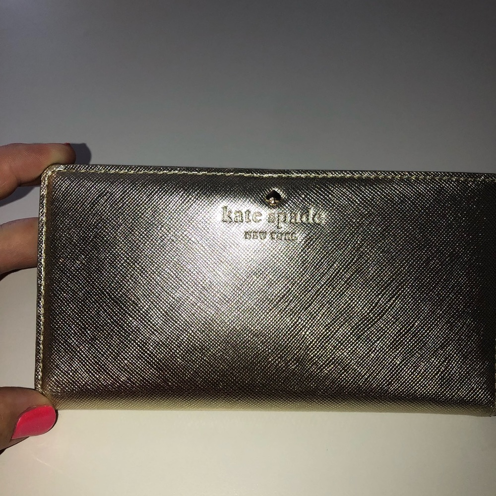 Kate Spade Gold Leather Textured Wallet